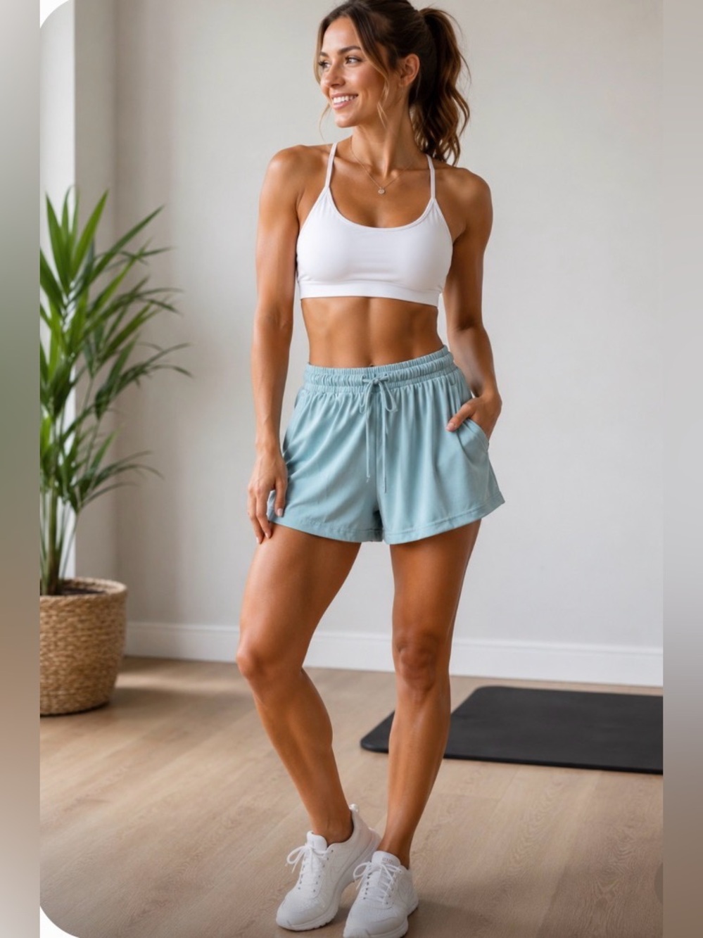 New FP Movement by Free People Light Blue Athletic Lounge Shorts